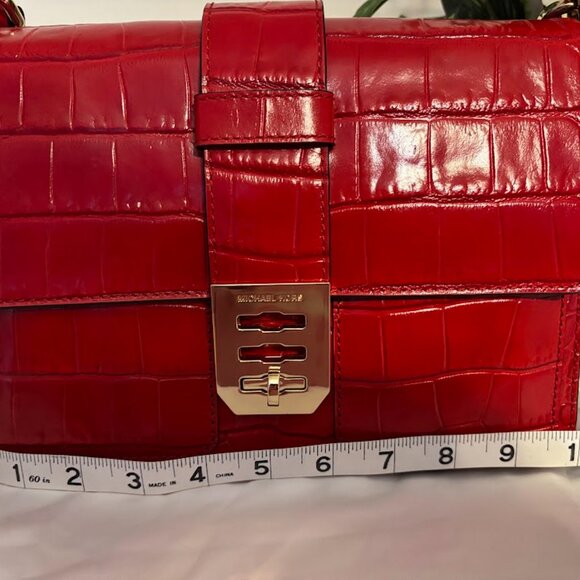 Rare Michael Kors Red Leather Handbag with matching wallet and a dust bag - Picture 13 of 16